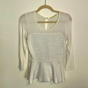 Gianni Bini Tweed Peplum Top SMALL